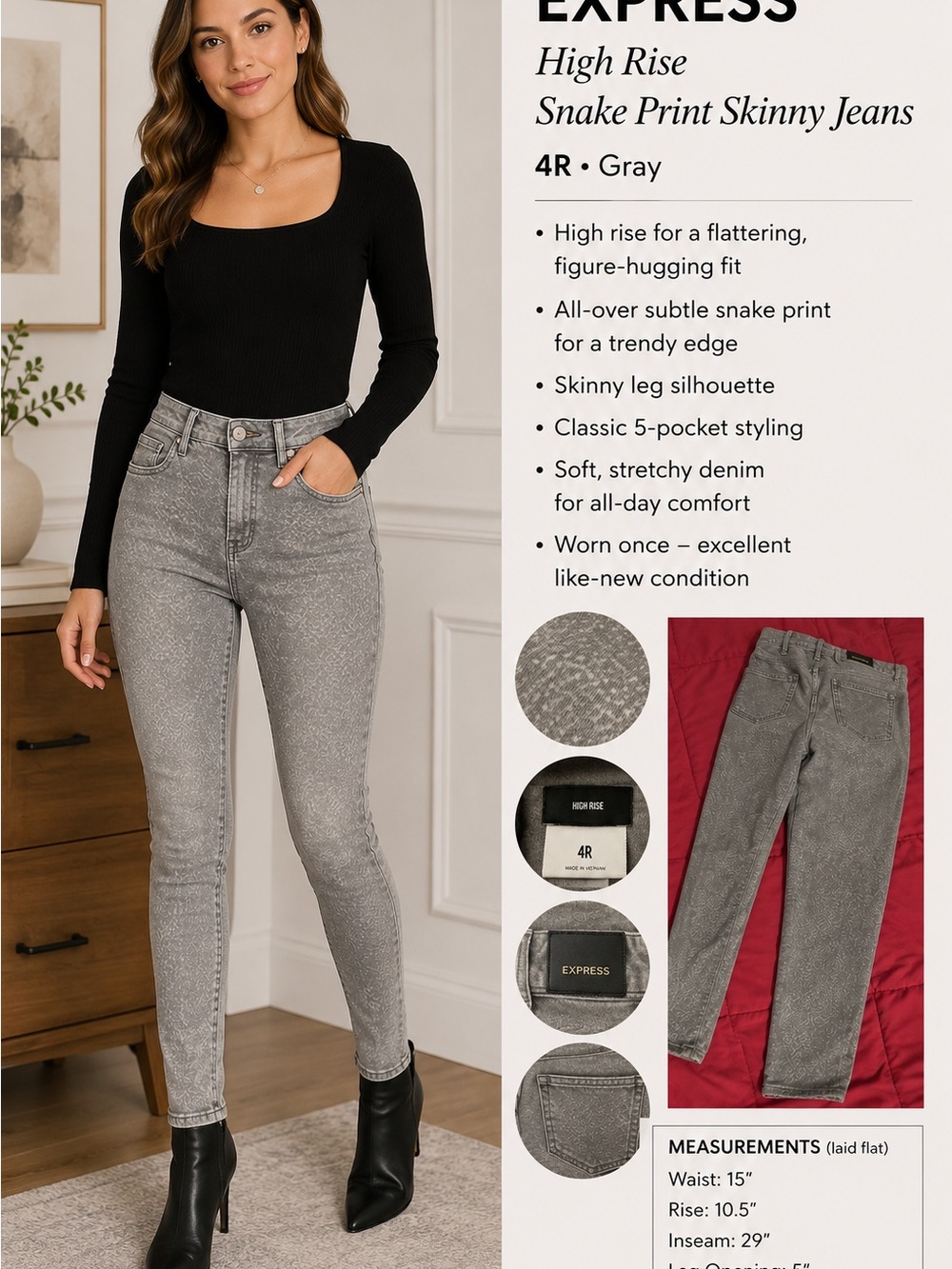 Express jeans slim jeans, size 4 nwot
